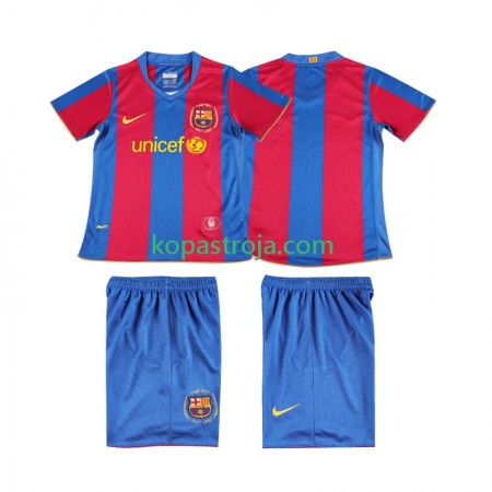 Billiga Fotbollströjor FC Barcelona 2007 2008 Retro Barn Hemma tröja Kortärmad